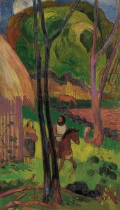 Ryttere foran hytten (Cavalier devant la case). 1902 af Paul Gauguin