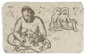Siddende kvinde (relateret til maleriet Sister of Charity) af Paul Gauguin