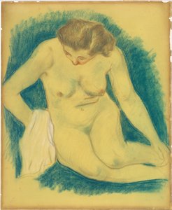 Siddende nøgen set fra oven af Paul Gauguin