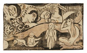 Love, and You Will Be Happy, fra Suite of Late Wood-Block Prints af Paul Gauguin
