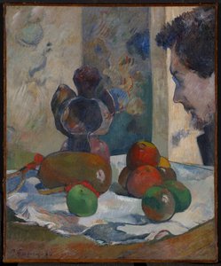 Stilleben med Lavals profil af Paul Gauguin