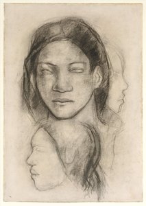Tahitiske ansigter (set forfra og i profil) af Paul Gauguin