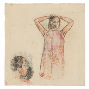 Tahitisk pige i Pink Pareu af Paul Gauguin