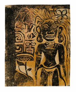 Tahitisk idol - gudinden Hina af Paul Gauguin