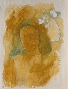 Tahitianische Frau mit bösem Geist af Paul Gauguin