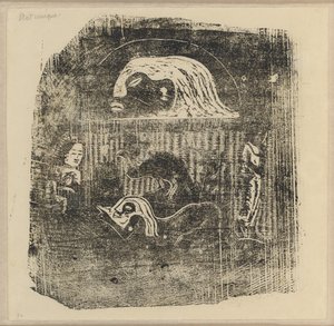 Te Atua (Guderne) lille tallerken [verso] af Paul Gauguin