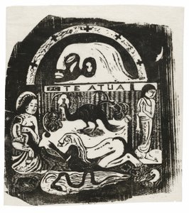 Te atua (Guden), fra Suite of Late Wood-Block Prints af Paul Gauguin