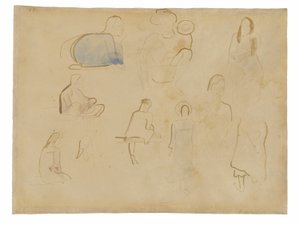 Ti undersøgelser af tahitiske figurer af Paul Gauguin