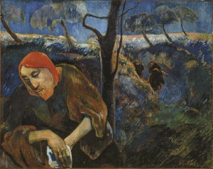 Kvalen i haven Kristus i Getsemane Have, 1889. af Paul Gauguin