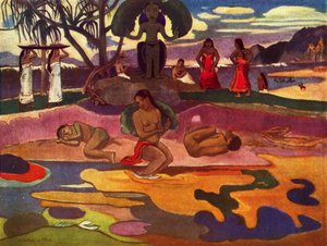 The Day of the God Mahana No Atua, 1936 af Paul Gauguin