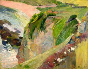 Flageolet-spilleren på klippen af Paul Gauguin