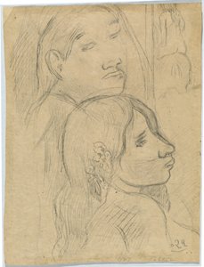 To markiser [verso] af Paul Gauguin