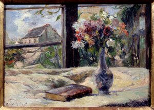 Vase med blomster. Maleri af Paul Gauguin (1848 - 1903) af Paul Gauguin