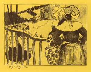 Volpini Suite: Bretonske kvinder ved en port af Paul Gauguin
