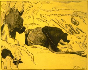 Washerwomen, fra Volpini Suite: Dessins lithographiques, 1889., 1889. af Paul Gauguin