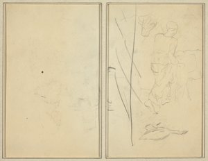 Kvinde med Ko og Gås; Modsikker [verso] af Paul Gauguin