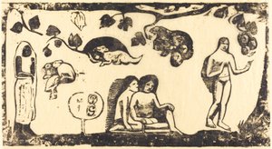 Kvinder, dyr og løv af Paul Gauguin