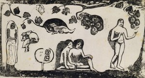 Kvinder, dyr og løv; Kvinder, dyr og blade, 1895-1903 af Paul Gauguin