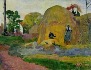 Gule høstakke, eller gyldne høst, 1889 af Paul Gauguin