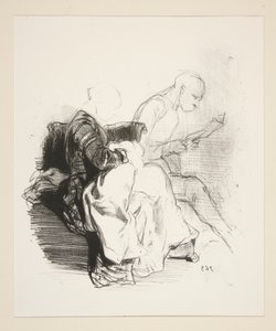 (HUSHOLDNINGS INTERIØR.) af Paul Gavarni
