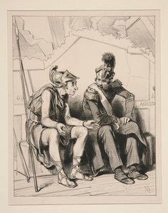 Den romerske soldat. Femten sous om dagen, ikke mere!... af Paul Gavarni