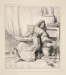 ... - Adolphe! Adolphe! Vil De altså lade Deres Eugenie dø!... af Paul Gavarni