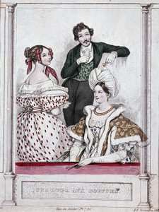 En loge med bouffler, v.1835 - af Gavarni