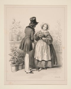 BOUQUETIERE. af Paul Gavarni