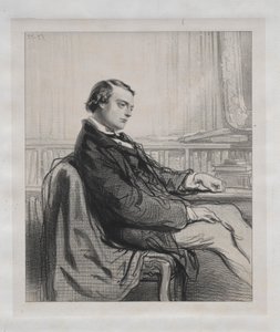 Pressens herrer: Théodore de Banville, 1853. af Paul Gavarni
