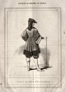 Historien om kostume i Frankrig: Folk følger en herre af Paul Gavarni