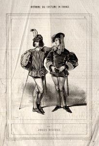 Historien om kostume i Frankrig: Fortælle dommere af Paul Gavarni