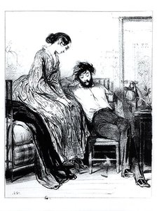 I Prison for Debt at Clichy, ca. 1830-40 (litho) (s/h foto) af Paul Gavarni