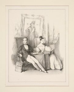 Broderen og søsteren / Prag (Henri, greve af Chambord og hertuginden af ​​Parma som børn) af Paul Gavarni