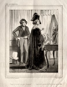 Skuespillerinderne: Jeg havde bedt om en lille hat!, 1843. af Paul Gavarni