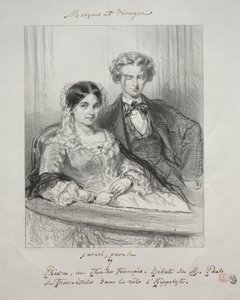 Masker og ansigter: Paric, par-la: Phèdre ved Théâtre-Francais..., 1857-1858. af Paul Gavarni