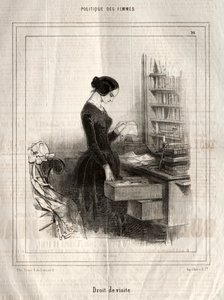 Kvindepolitik: Besøgsret, 1843. af Paul Gavarni