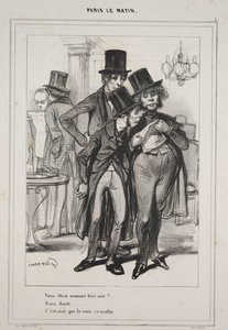 Du blev navngivet i går aftes... fra serien Paris Le Matin, 1839. af Paul Gavarni