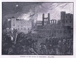 Afbrænding af parlamentets huse 1834 af Paul Hardy