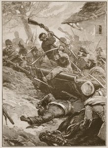 "Så fulgte et stormløb", illustration fra "Battles of the Nineteenth Century" af Archibald Forbes, G.A. Henty og major Arthur Griffiths af Paul Hardy