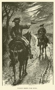 Turpin møder Tom King (gravering) af Paul Hardy