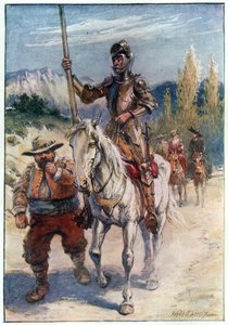 Hvilken juvel gav hun dig ved din afrejse, illustration fra "The Adventures of Don Quixote", udgivet af G. Bell und Sons, Ltd., 1911 af Paul Hardy