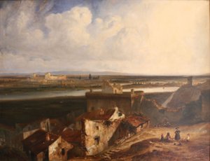 Generelt billede af Avignon og Villeneuve-les-Avignon, taget inde fra Fort Saint-Andre
