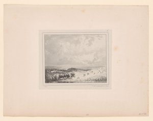 Bakket landskab i sollys firkantet soleil Otte landskabsforestillinger (serietitel) Huit sujets de Paysage (serietitel) af Paul Huet