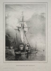 Six Marines: Environs of Rouen, Frankrig, 1832. af Paul Huet