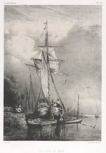 Souvenirs d Artistes No. 78: Six Marines: Surroundings of Rouen, 1832. af Paul Huet