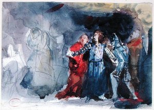 The Ghost of the King Appearing to Hamlet, scene fra 1. akt af 