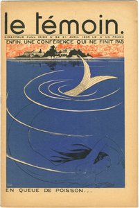 Forside til magasinet The Temoin, Satirical in Colours, 21. april 1935 (litografi) af Paul Iribe