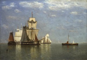 Skibe liggende ud for Flushing, 1869