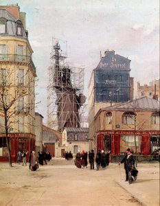 La Liberte oplyser verden Frihedsstatuen lavet af Frederic Auguste Bartholdi 1834-1905) i Gayet-støberiet, rue de Chazelles nær Boulevard de Courcelles i Paris, før afgang til New York i 1883. Maleri af Paul Joseph Victor Darga
