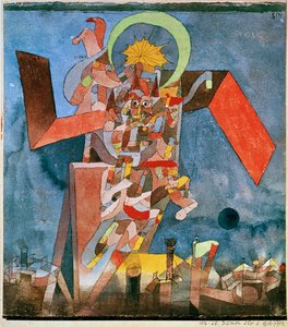 En dæmon over både (olie på lærred) af Paul Klee